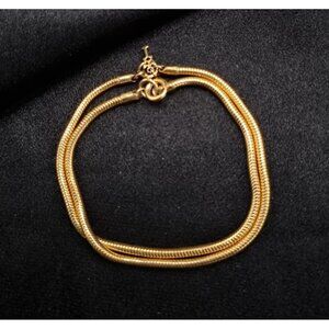 Vintage TRIFARI 1960's Gold-Tone Double Snake Chain Bracelet